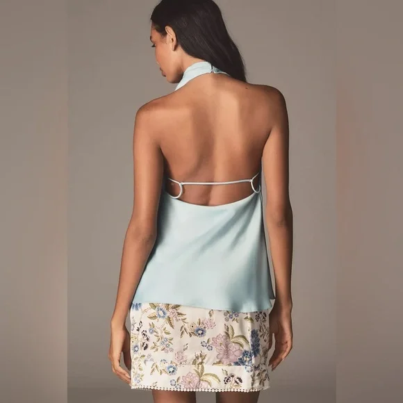 Cowl-Neck Silky Halter Top - Picture 8 of 11